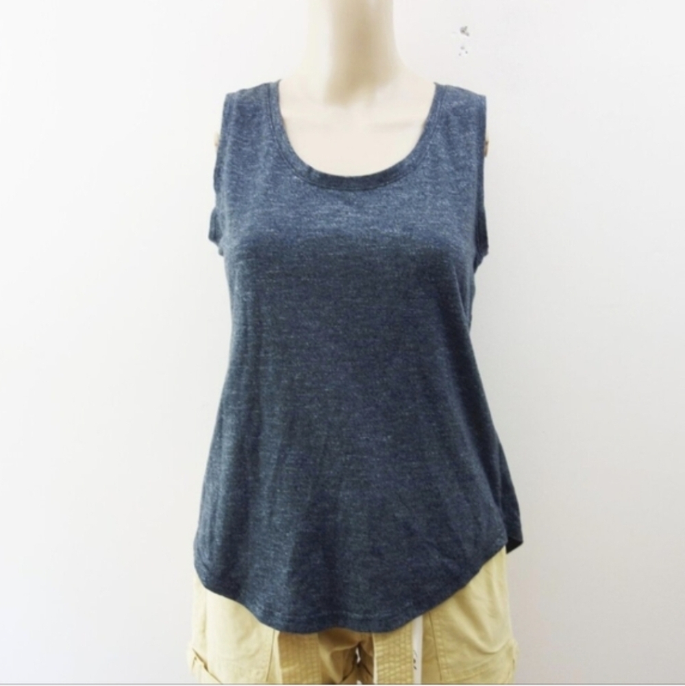 Columbia Scoopneck Omni-wick Grey marled Split Back Tank Top (S) NWOT!